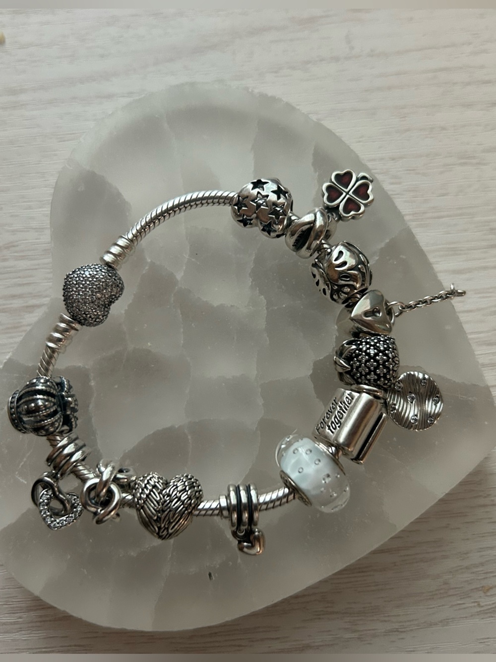 Pandora bracelet with charms